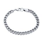 Unisex Classic Curb Chain Link Bracelet Silver Gold Plated 6MM Multiple Sizes