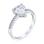 Romantic Classic 2.5CT Sterling Silver Heart Shape CZ Engagement Ring 1MM Band - Image 2