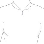 5CT Solitaire Teardrop Halo Sapphire Blue CZ Pendant Necklace Silver Plated - Image 12
