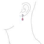 Vintage Style CZ Gemstone Leaf Teardrop Clip-On Earrings for Weddings & Proms - Image 8