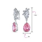 Vintage Style CZ Gemstone Leaf Teardrop Clip-On Earrings for Weddings & Proms - Image 11