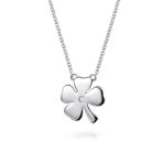 Set of 2 Four Lucky Clover & Lucky Horseshoe Pendant Necklace .925 Sterling Silver - Image 4
