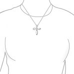 Ribbon Twist Infinity Cross Pendant Necklace CZ Sterling Silver for Teens - Image 3