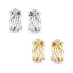 Classic Celtic Knot Clip-On Earrings Two Tone For Non-Pierced Ears Gold Plated - Image 5