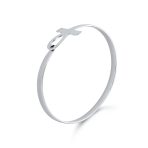 Fine Sterling Silver Ankh Cross Bangle Bracelet - Spiritual Key of Life Jewelry - Image 2
