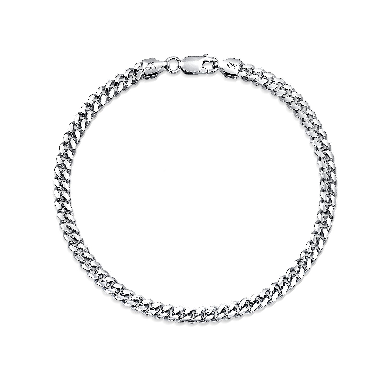 silver-cuban-chain-150-bracelet_bs-mcb150b-az_1_2 Men's Solid Heavy Miami Cuban Curb 5MM Link Bracelet .925 Sterling Silver 8 Inch - Image 1