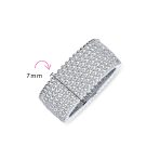 Pave Cubic Zirconia Cocktail Statement Ring in Sterling Silver 5 Row Wide Band - Image 4