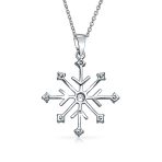 Winter Party Snowflake Pendant Necklace in Sterling Silver Leverback - Image 2