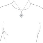 Winter Party Snowflake Pendant Necklace in Sterling Silver Leverback - Image 3