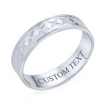 Unisex Stash Striped X Pattern Wedding Band Ring .925 Sterling Silver 5MM - Image 3