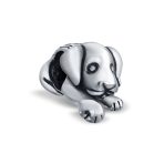 Set of 2 Sleepy Puppy Dog & Black Shape Paw Print Pet Animal Lover Charm Bead - Image 2