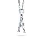 Delicate Pave CZ Block Letter Alphabet Pendant Necklace Sterling Silver - Image 17