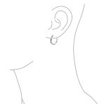 Cubic Zirconia CZ Forever Love Knot Black White Large Infinity Hoop Earrings 1.5 Diameter Silver - Image 5