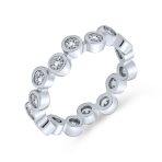 Bubble Circle Geometric Zig Zag Bezel Band CZ Eternity Ring
