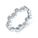 Bubble Circle Geometric Zig Zag Bezel Band CZ Eternity Ring