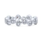 Bubble Circle Geometric Zig Zag Bezel Band CZ Eternity Ring - Image 2