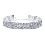 Classic Cocktail Sparkly Rhinestone Choker Statement Necklace Adjustable