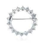 Bridal Marquise CZ Circle Brooche Pin for Wedding GoldSilver Plated Brass - Image 3
