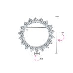 Bridal Marquise CZ Circle Brooche Pin for Wedding GoldSilver Plated Brass - Image 9