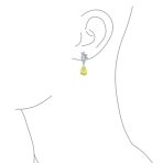 Vintage Style CZ Gemstone Leaf Teardrop Clip-On Earrings for Weddings & Proms - Image 9