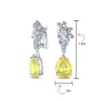 Vintage Style CZ Gemstone Leaf Teardrop Clip-On Earrings for Weddings & Proms - Image 12