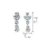Vintage Art Deco Blue Aquamarine CZ Chandelier Clip-On Earrings Silver Plated - Image 19