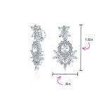 Cocktail Leaf Motif Cubic Zirconia Black White CZ Chandelier Clip-On Earrings - Image 17