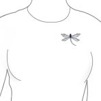 Vintage Style Sapphire Blue CZ Butterfly Dragonfly Brooche Pin Silver Plated - Image 2