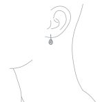Classic 7CT Aqua Blue Cubic Zirconia CZ Large Teardrop Earrings Hinge Clip Closure - Image 19