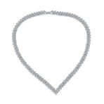 Art Deco Style Bridal Cubic Zirconia Statement CZ Collar Statement V Shape Decollete Necklace