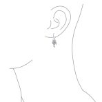 Nautical Beach CZ Palm Tree Dangle Chandelier Earrings in Sterling Silver - Image 3