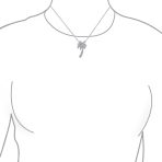 Sterling Silver Palm Tree Pendant Necklace with CZ 16in - Image 2