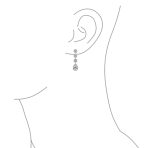 Classic Bridal Triple Round Pave CZ Dangle Chandelier Earrings GoldSilver Plated - Image 6