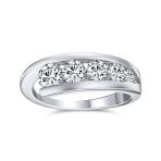 Modern Bride CZ Cocktail Statement Ring: Sterling Silver Anniversary Band - Image 2