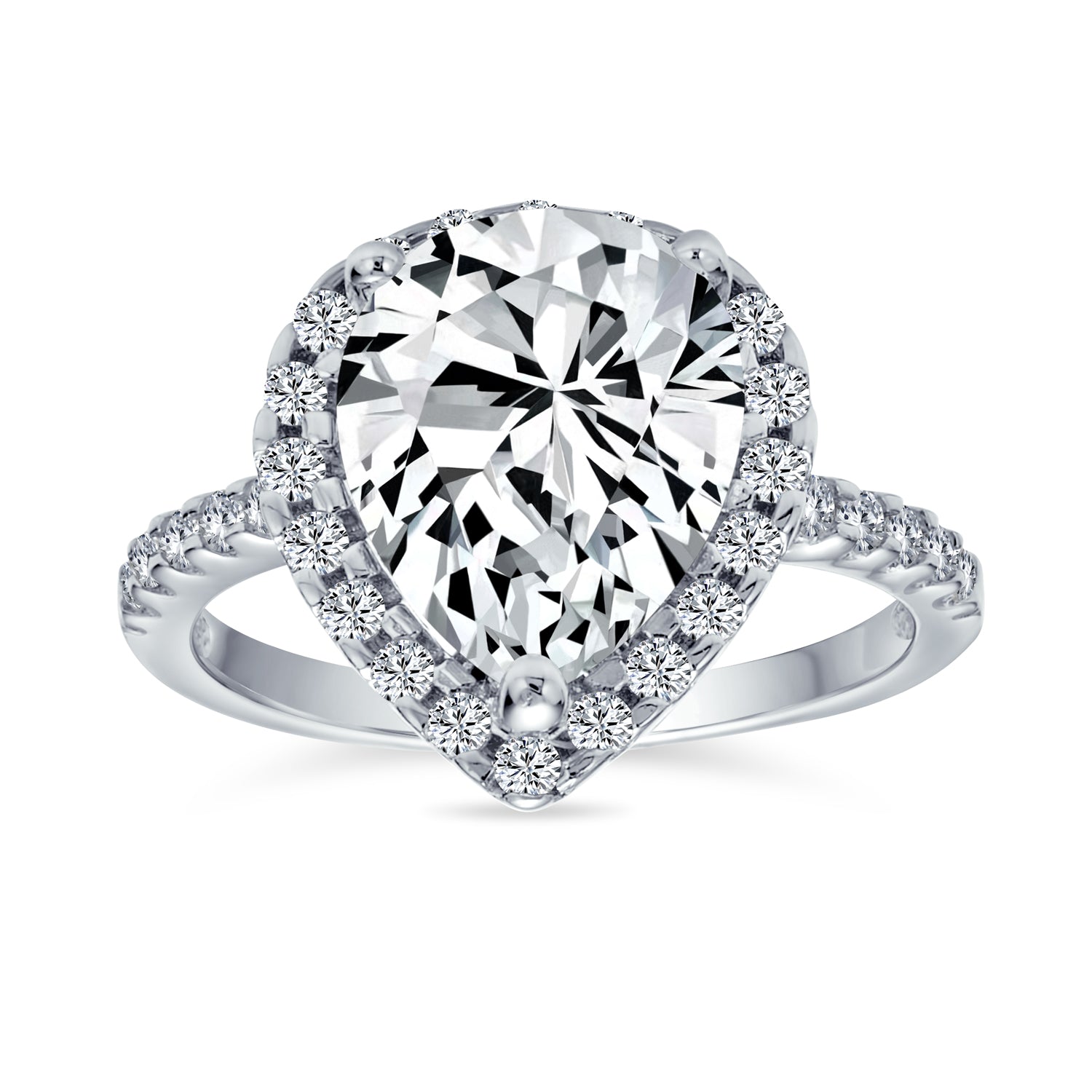 silver-cz-ring-teardrop-engagement-yc-ycr1301_1 7CT Pear Halo CZ Solitaire Teardrop Statement Engagement Ring .925 Sterling Silver - Image 1