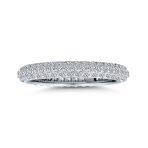 Pave CZ Cocktail Statement Ring 14K Gold Plated Sterling Silver Stackable Band - Image 2