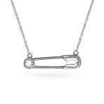 Support Symbol Pendant Necklace for Displaced People CZ Accent Safety Pin - Image 7