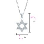 Cubic Zirconia Star of David Pendant Necklace 14K Gold Plated Silver Jewish Gift - Image 8