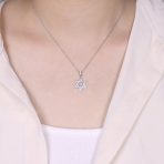 Cubic Zirconia Star of David Pendant Necklace 14K Gold Plated Silver Jewish Gift - Image 6