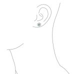 Cubic Zirconia Snowflake CZ Stud Earrings, Sterling Silver for Holiday Parties - Image 6