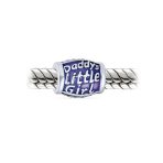 Set of 3 Daddy's Little Girl Solid Lilac Purple Crystal Spacer Charm Bead Silver - Image 3