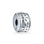Floral Daisy Clasp Spacer Charm Sterling Silver for European Bracelet
