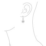 Floral Garden Wedding Canary Yellow CZ Daisy Dangle Chandelier Earrings Silver - Image 10