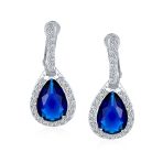 Classic 7CT Halo Red CZ Cubic Zirconia Drop Teardrop Clip On Earrings Adjustable Screw-back - Image 12