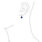 Classic 7CT Halo Red CZ Cubic Zirconia Drop Teardrop Clip On Earrings Adjustable Screw-back - Image 19
