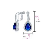 Classic 7CT Halo Red CZ Cubic Zirconia Drop Teardrop Clip On Earrings Adjustable Screw-back - Image 22