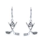 Golf Balls Clubs Dangle Earrings Lever back Oxidized Sterling Silver Golf Jewelry Golf Player Gifts Female Golfers - Image 2