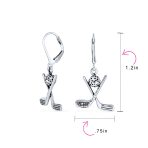 Golf Balls Clubs Dangle Earrings Lever back Oxidized Sterling Silver Golf Jewelry Golf Player Gifts Female Golfers - Image 4