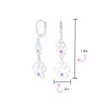 BFF Animal Lover Paw Print Dangle Chandelier Earrings Silver - Image 7