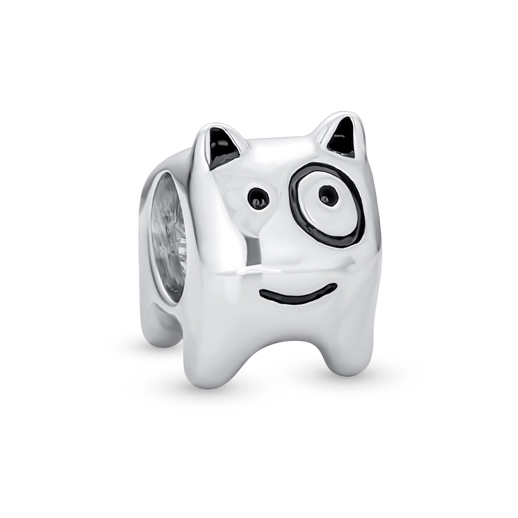 silver-dog-animal-pet-bead_pbx-hs-298-darkenr-az_1 Oxidized Silver Spot Dog Charm Bead Bracelet Small Puppy Pet Animal Lover - Image 1